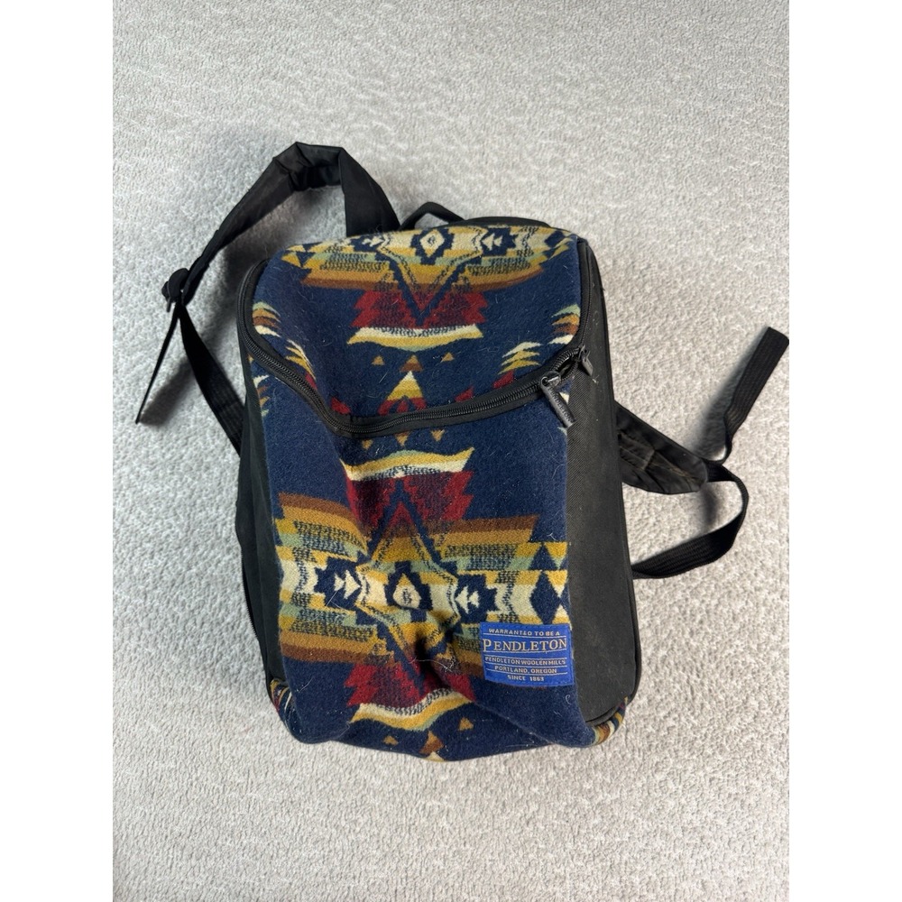 Vintage Pendleton Wool Insulated Backpack Picnic Rio Aztec Print